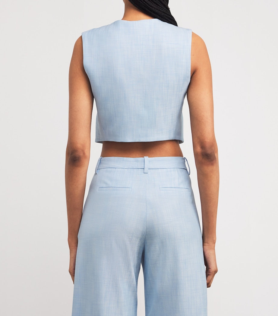 Blue Mélange-Weave Waistcoat