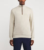 Cotton-Blend Polo Pony Quarter-Zip Sweater