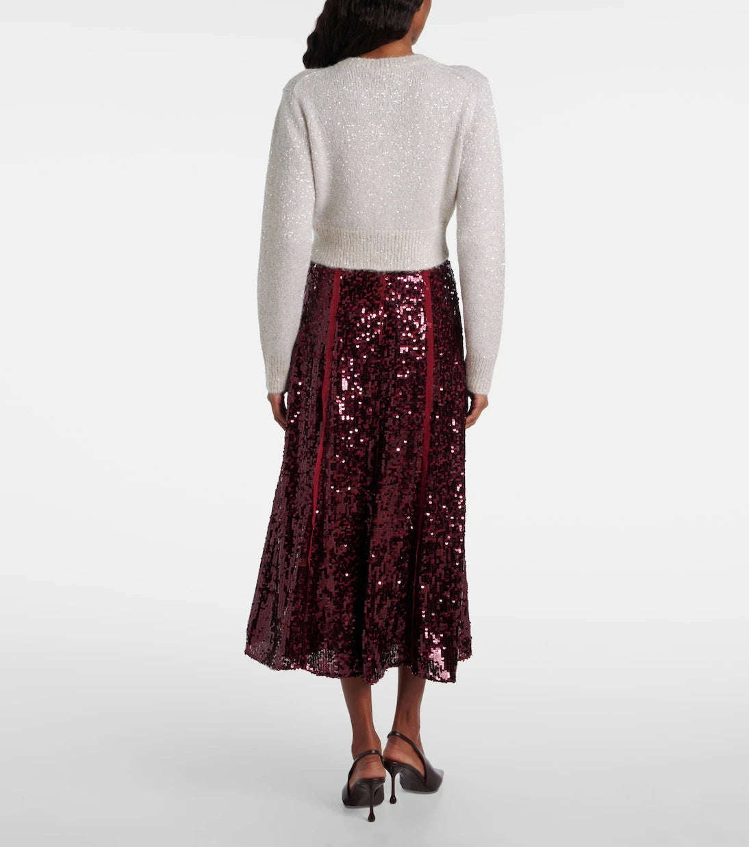 Erdem - Embellished cropped alpaca-blend cardigan