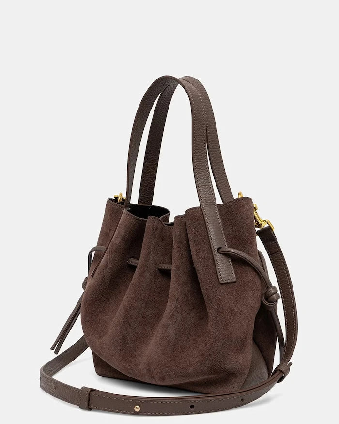Yuzefi чанта crossbody дамска от кожа MINI SCALLOP