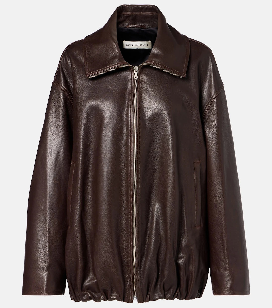 Nour Hammour - Elisse leather bomber jacket
