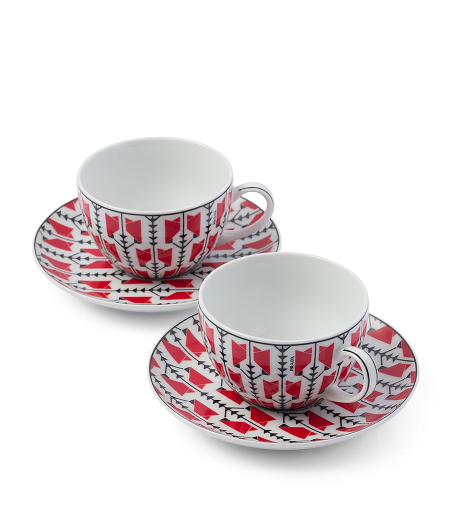 Prada Porcelain Cappuccino Cup and Saucer (Set of 2)