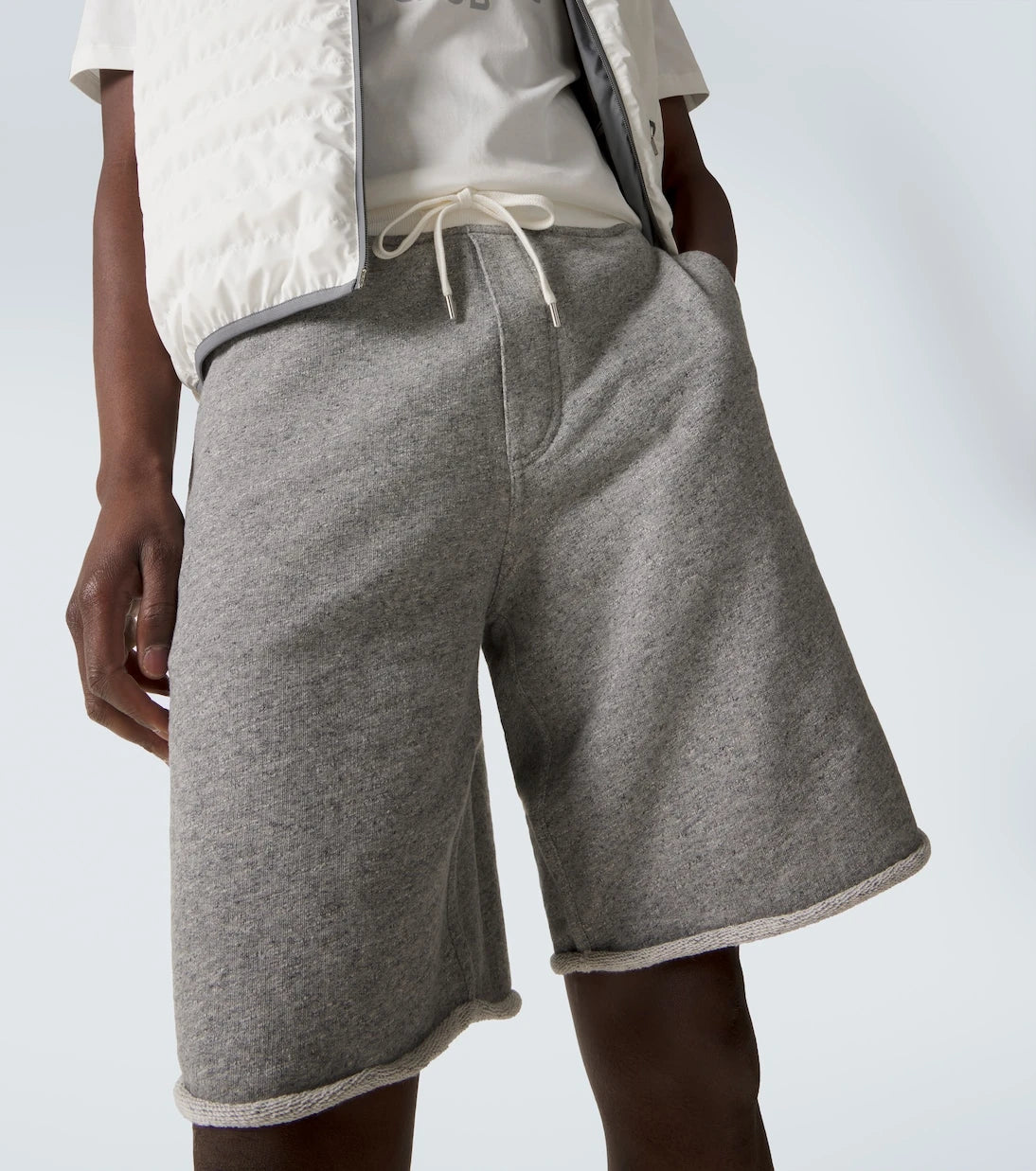 Brunello Cucinelli - Cotton and linen jersey shorts