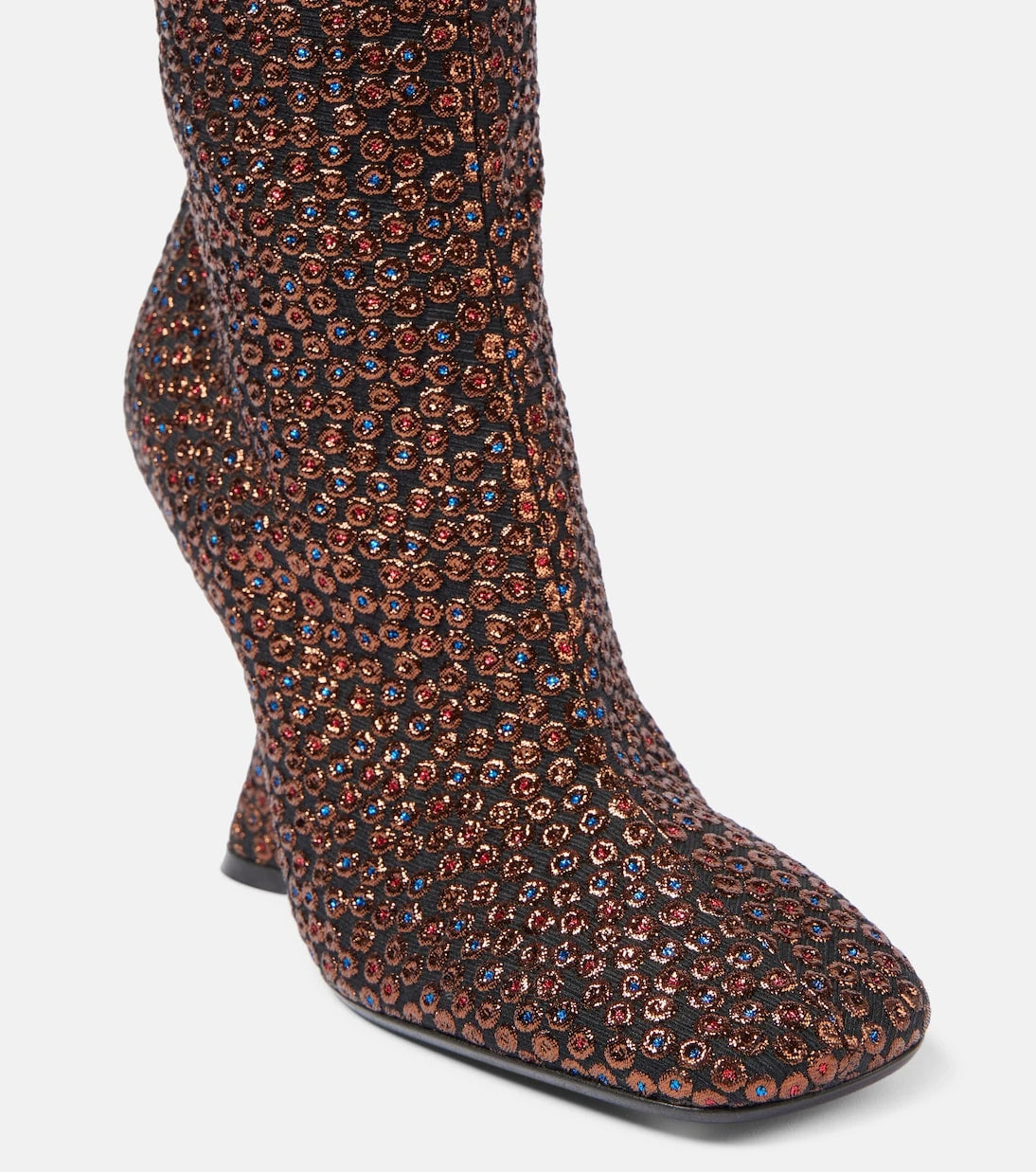 Dries Van Noten - 105 glitter wedge knee-high boots