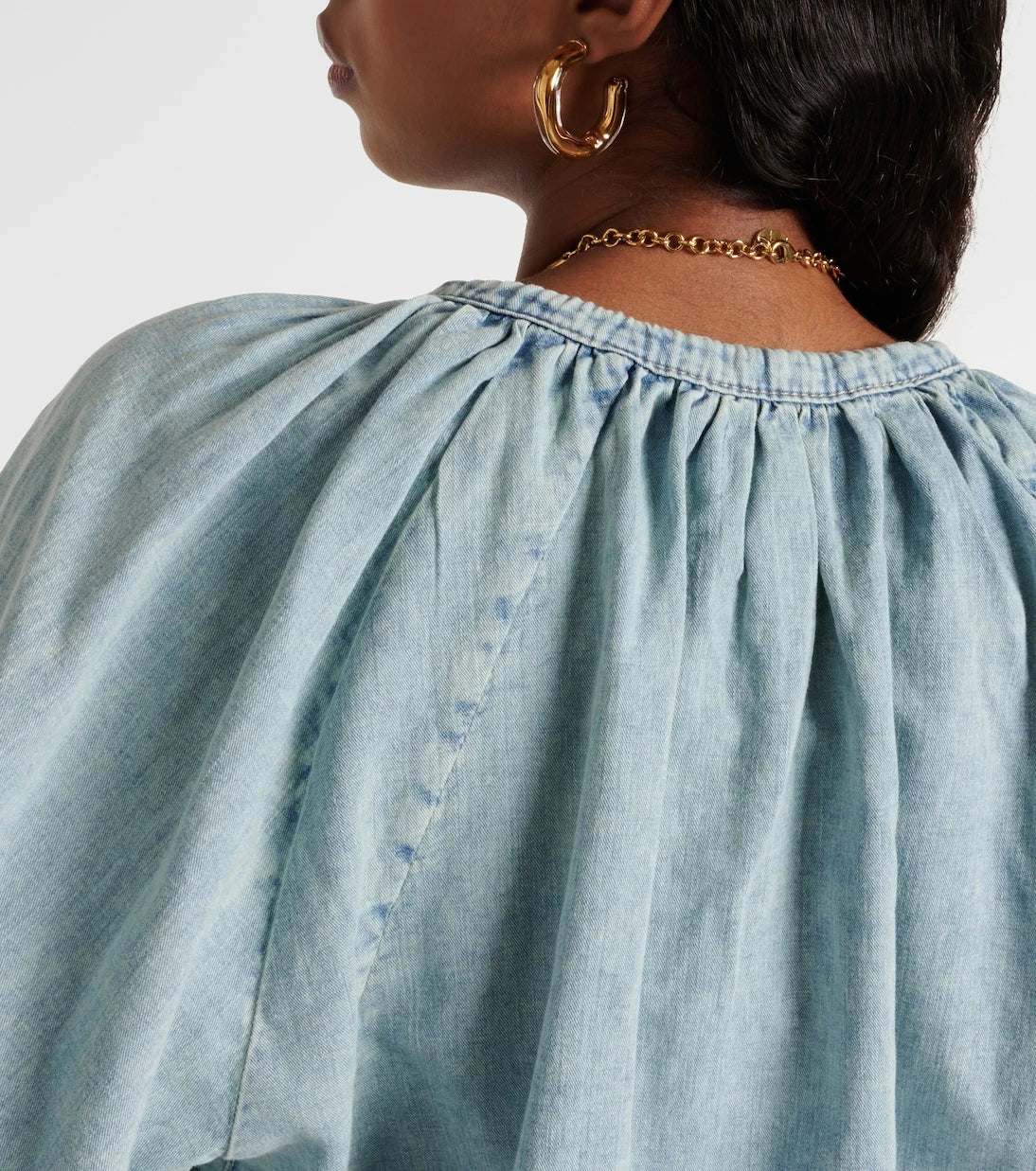 Frame - Cotton and linen denim top
