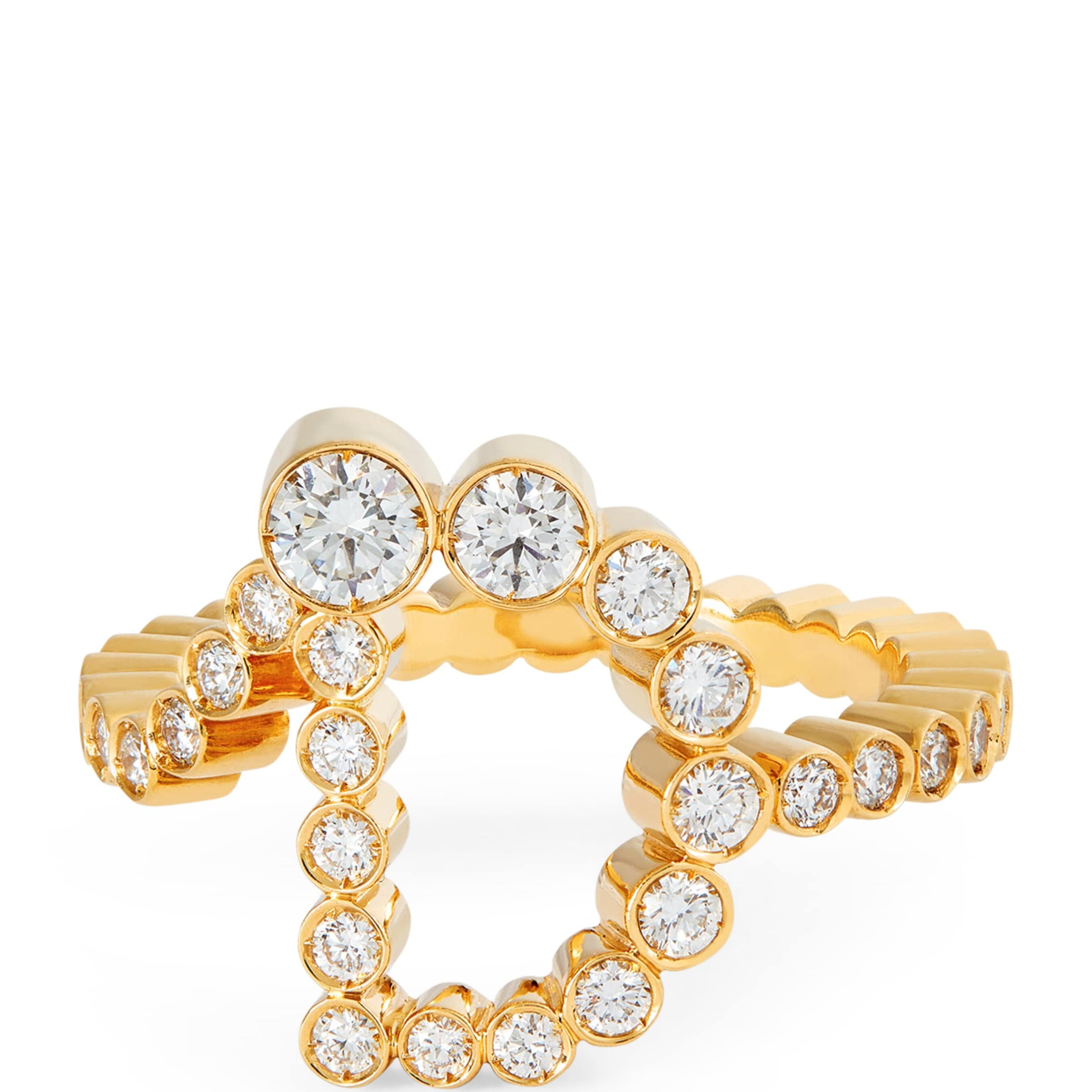 Yellow Gold and Diamond Ensemble 'D' Ring