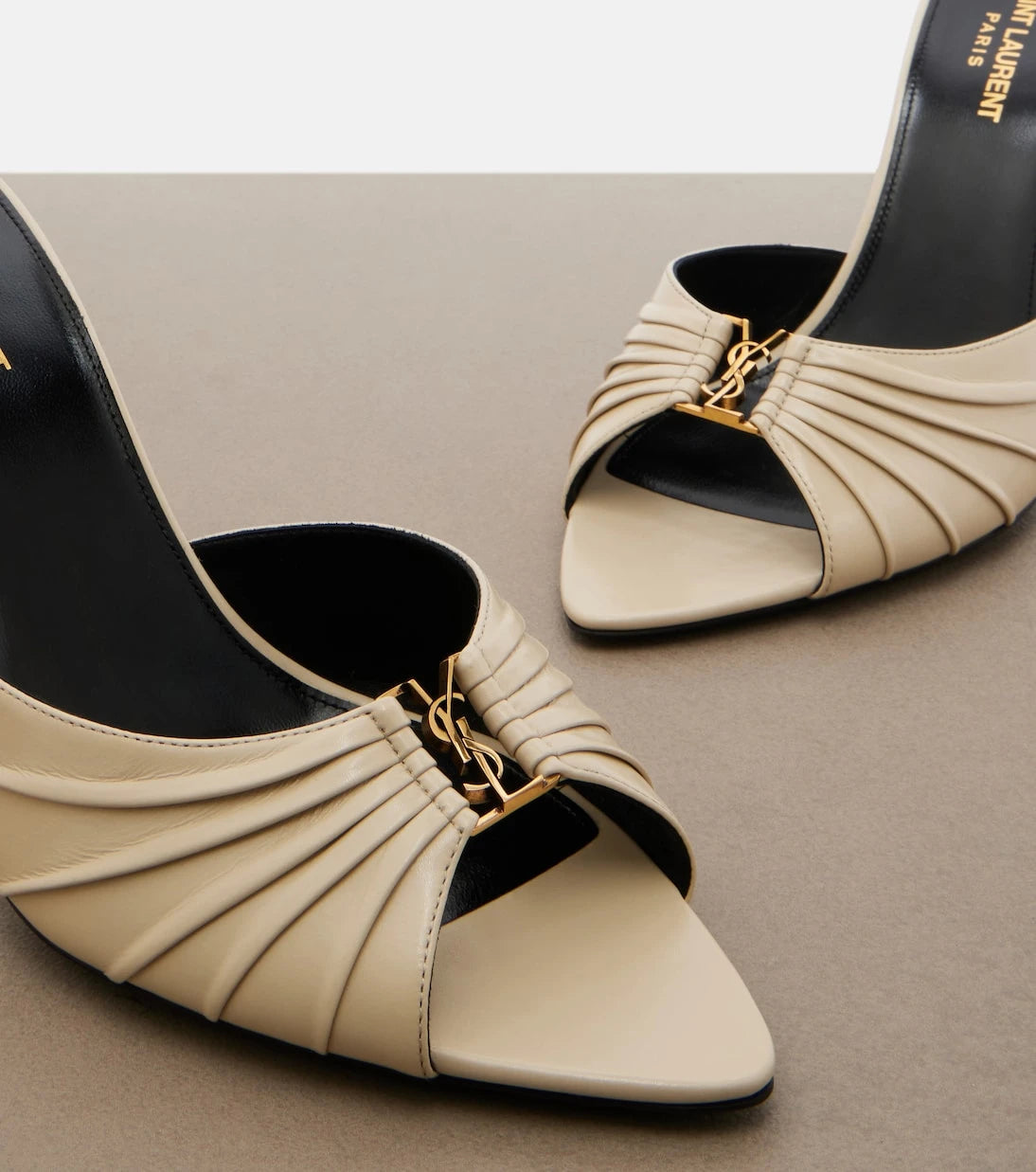 Saint Laurent - Babylone Cassandre leather mules