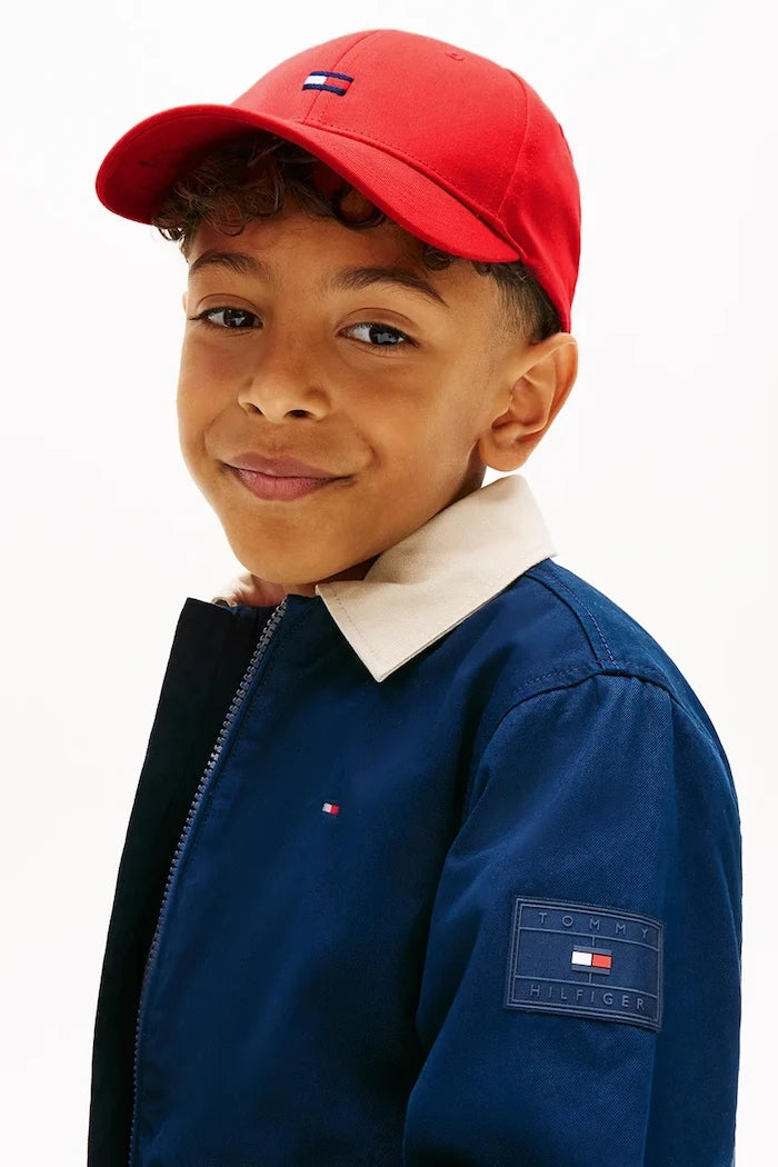 Tommy Hilfiger çocuk pamuklu siperlikli şapka