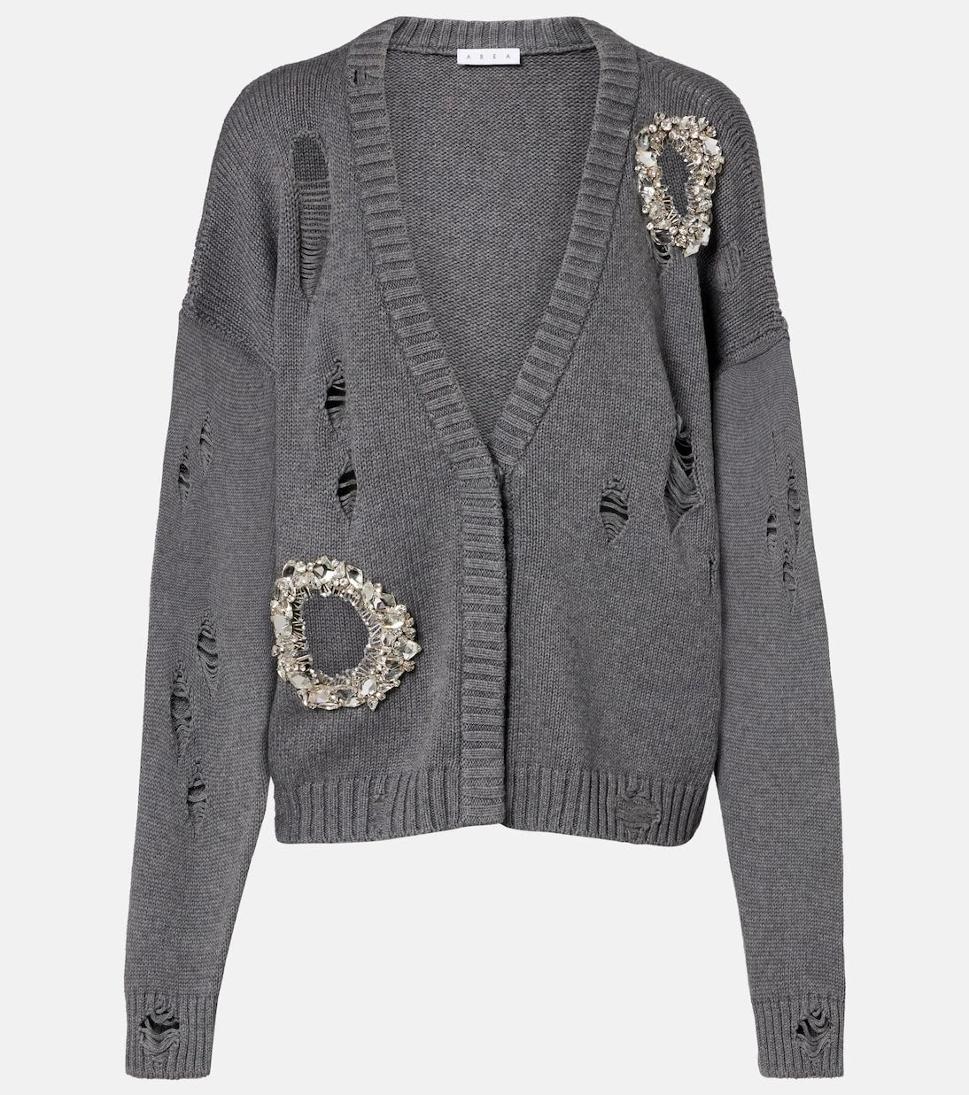 Area - Distressed cotton and cashmere cardigan