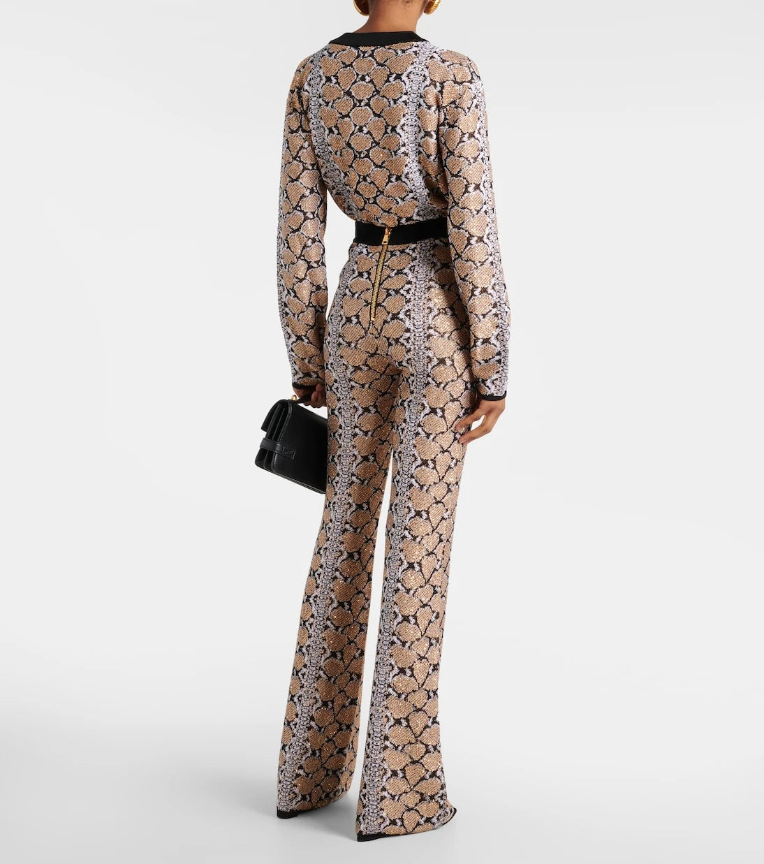 Balmain - Snake-print flared pants