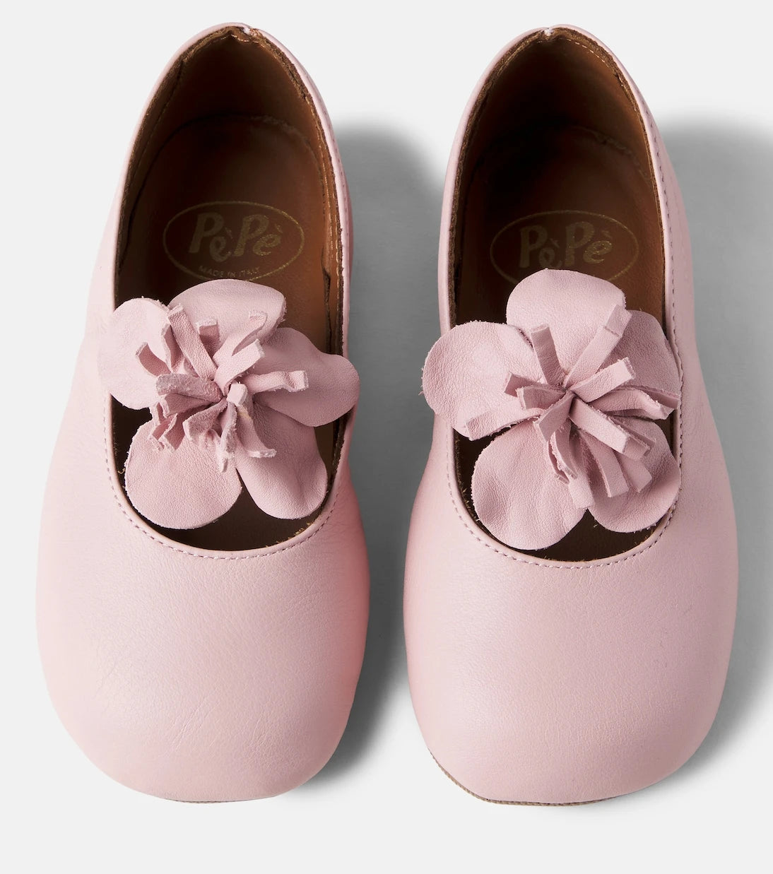 PèPè - Bow-detail leather ballet flats