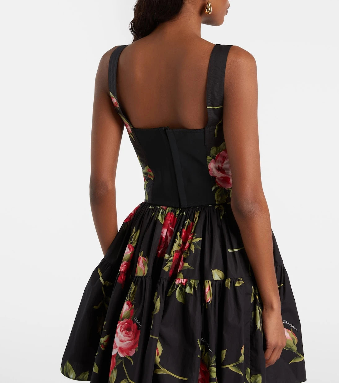 Dolce&Gabbana - توب كورسيه من مزيج القطن بنقشة زهور