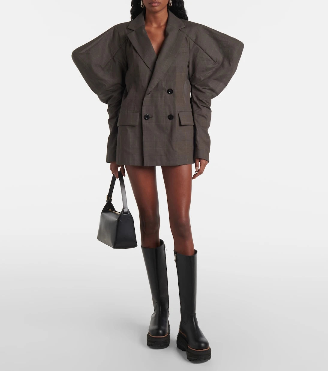 Sacai - بليزر من قماش الفوال القطني