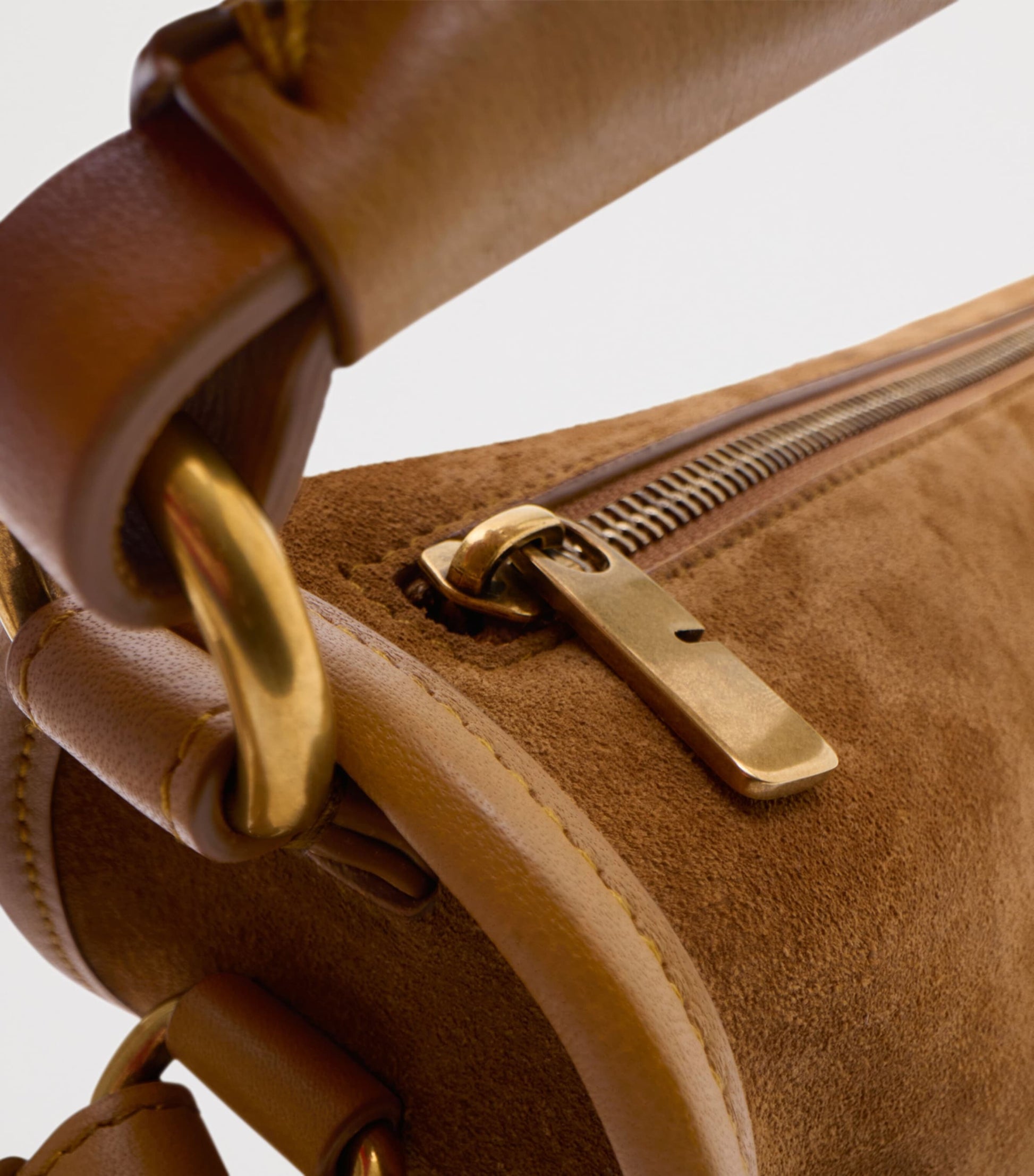 Burberry Beige Suede B Clip Shoulder Bag