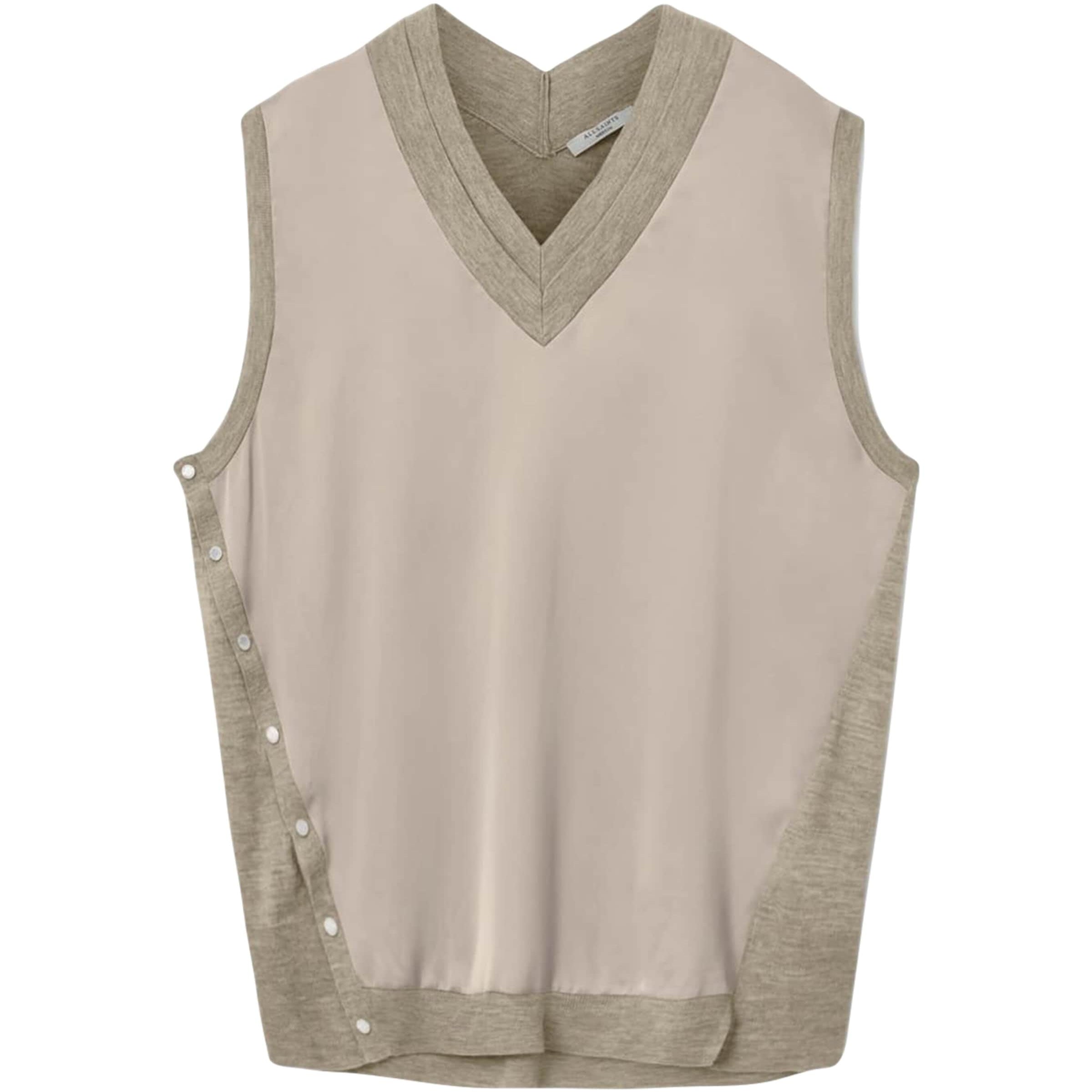 AllSaints Grey Bern Studded Tank Top