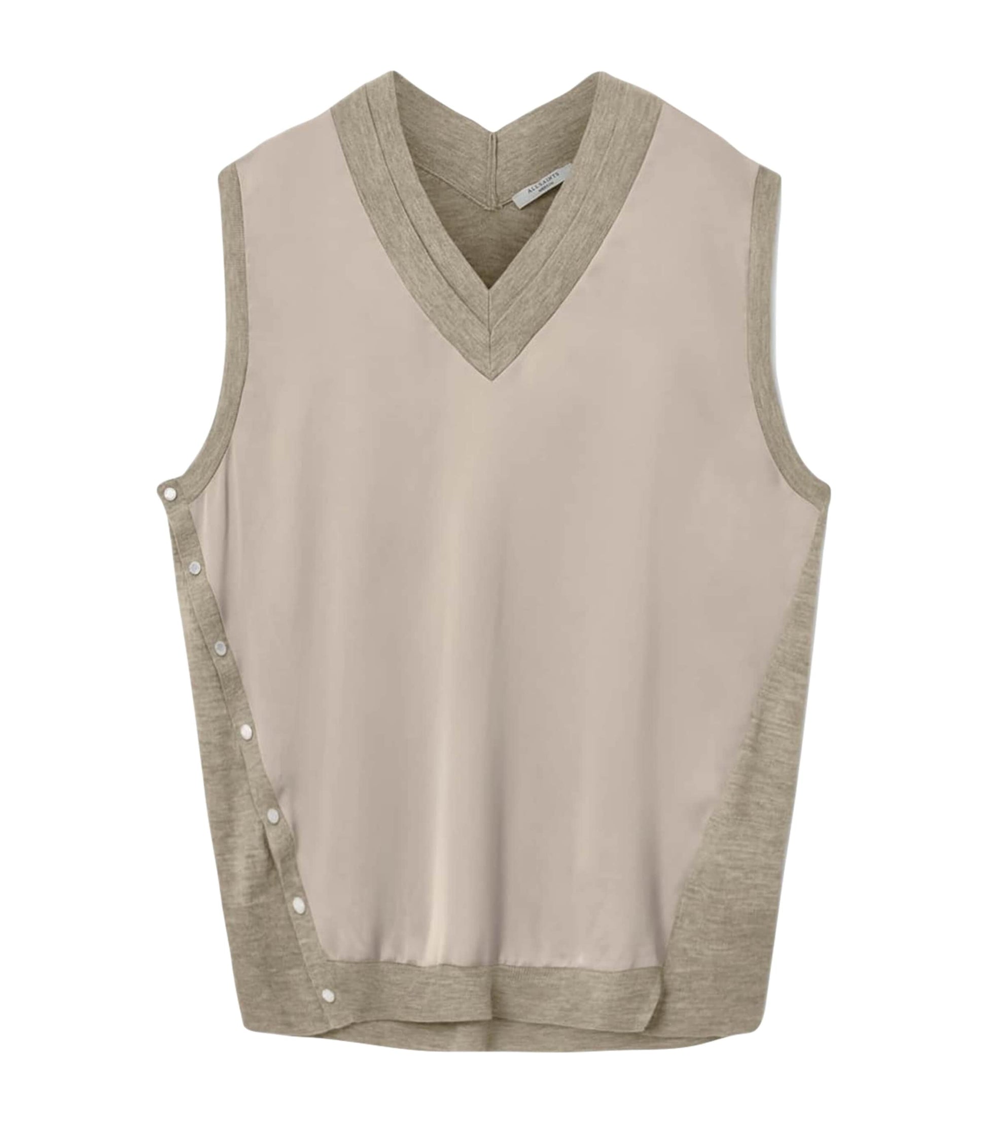 AllSaints Grey Bern Studded Tank Top