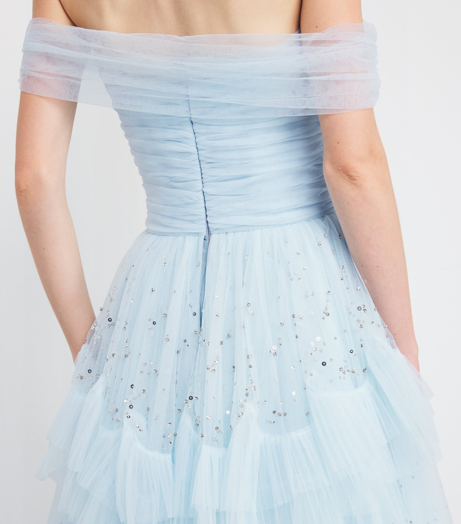 Jenny Packham Blue Sequin-Detail Queenie Gown