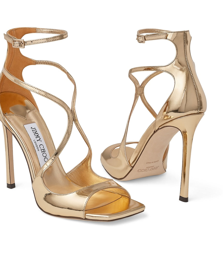 Gold Azia 110 Leather Sandals