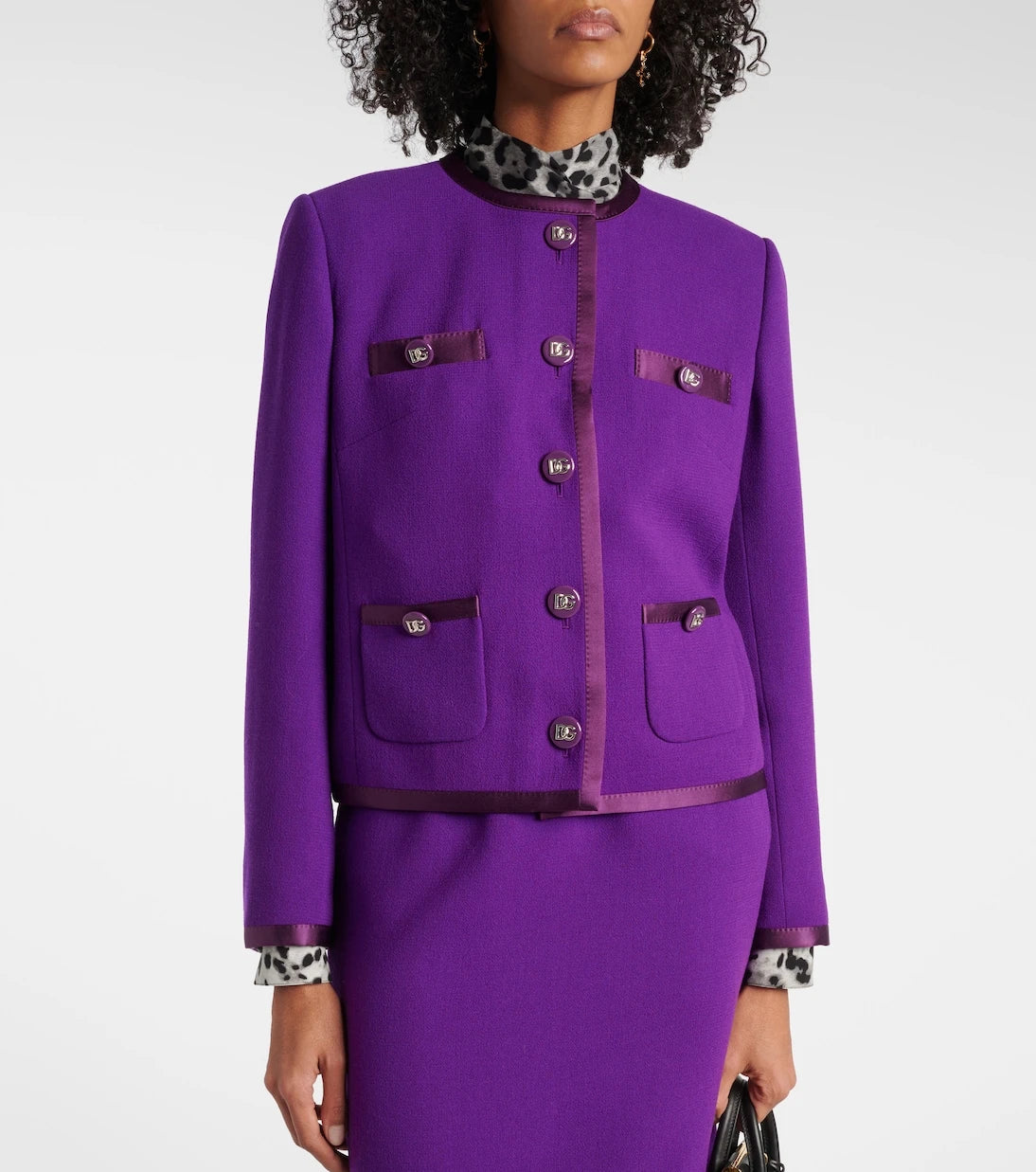 Dolce&Gabbana - DG satin-trimmed wool-blend crêpe jacket