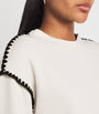 Ivory Vintage Terry Blanket-Stitch Sweatshirt