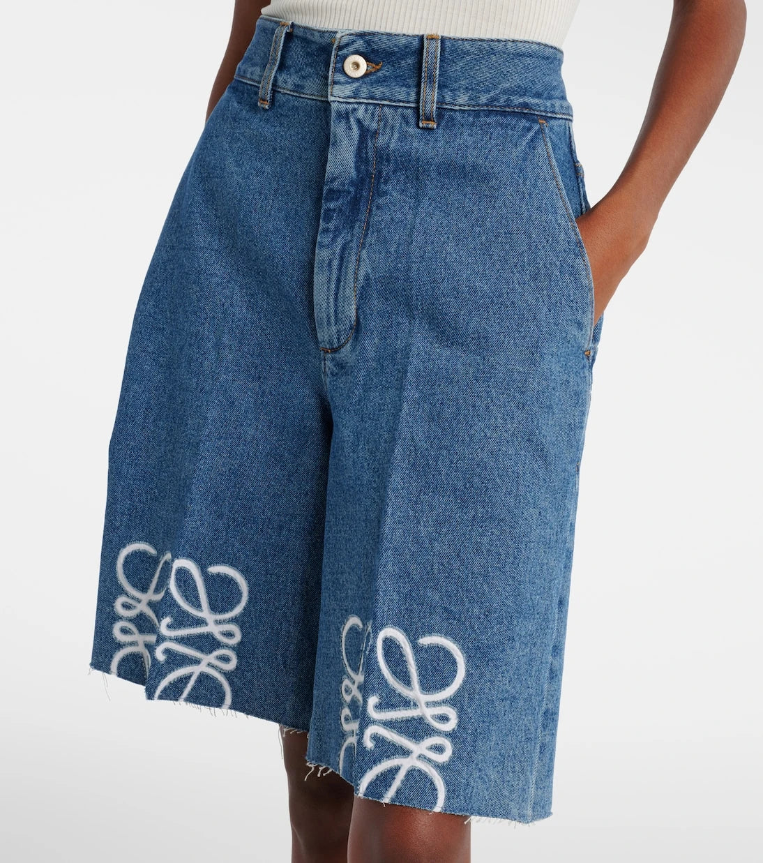 Loewe - Anagram denim Bermuda shorts