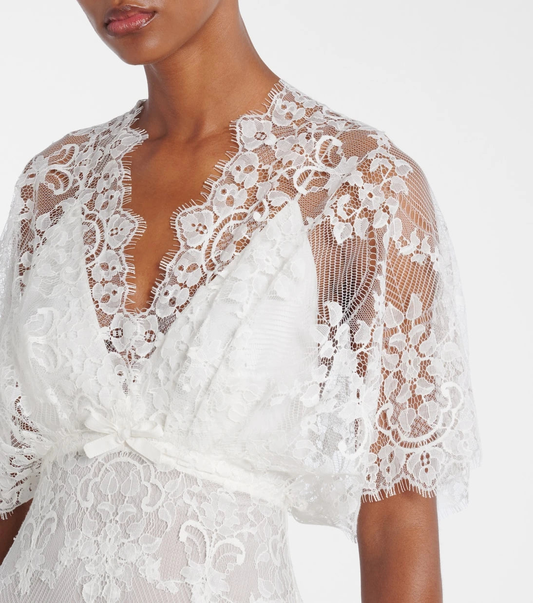 Elie Saab - Embroidered cotton-blend lace gown