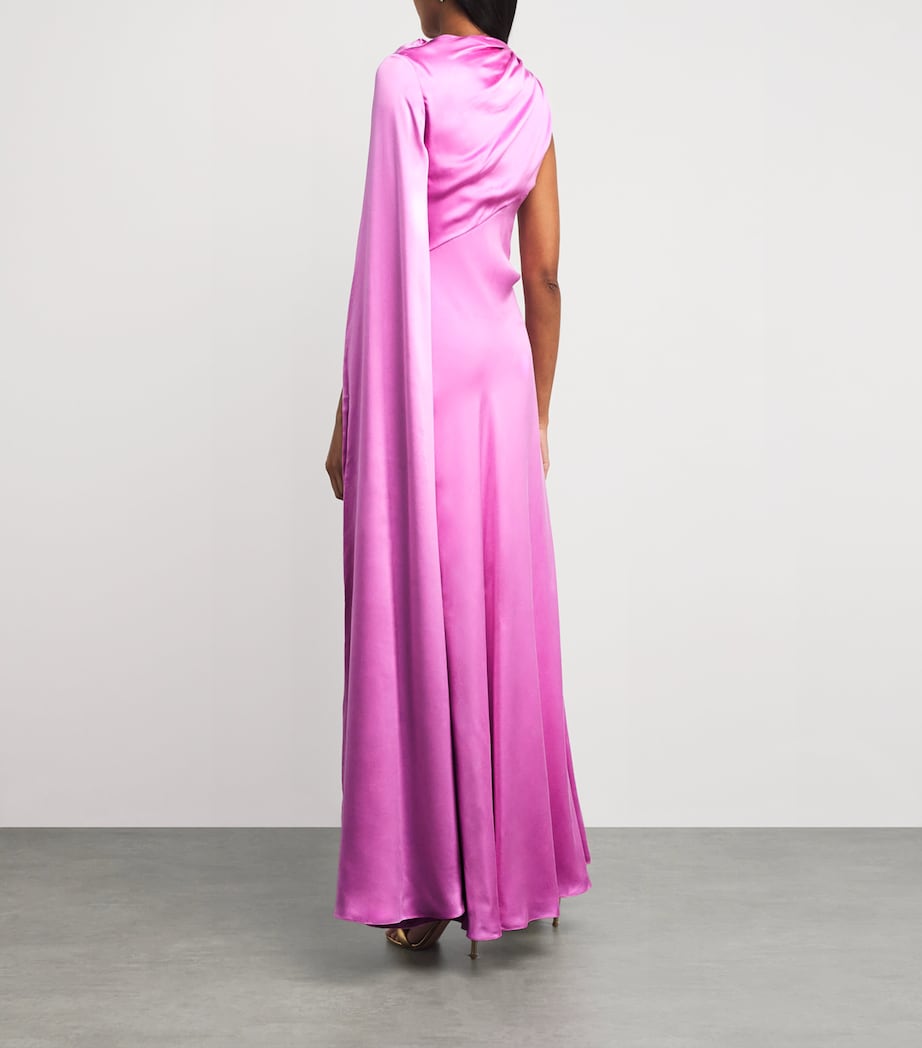 Silk Oma Maxi Dress LILAS/ZINNIA