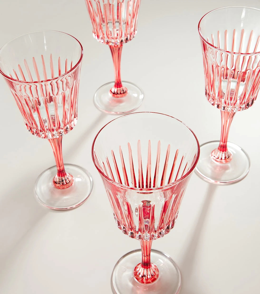 Les-Ottomans - Set of 4 striped crystal wine glasses