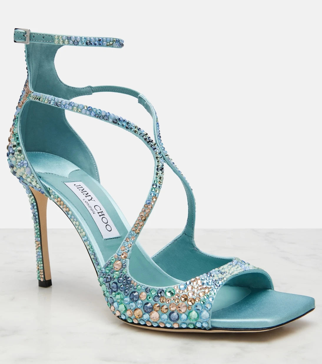 Jimmy Choo - Azia embellished satin sandals