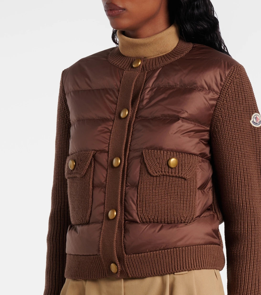 Moncler - Wool-trimmed down jacket