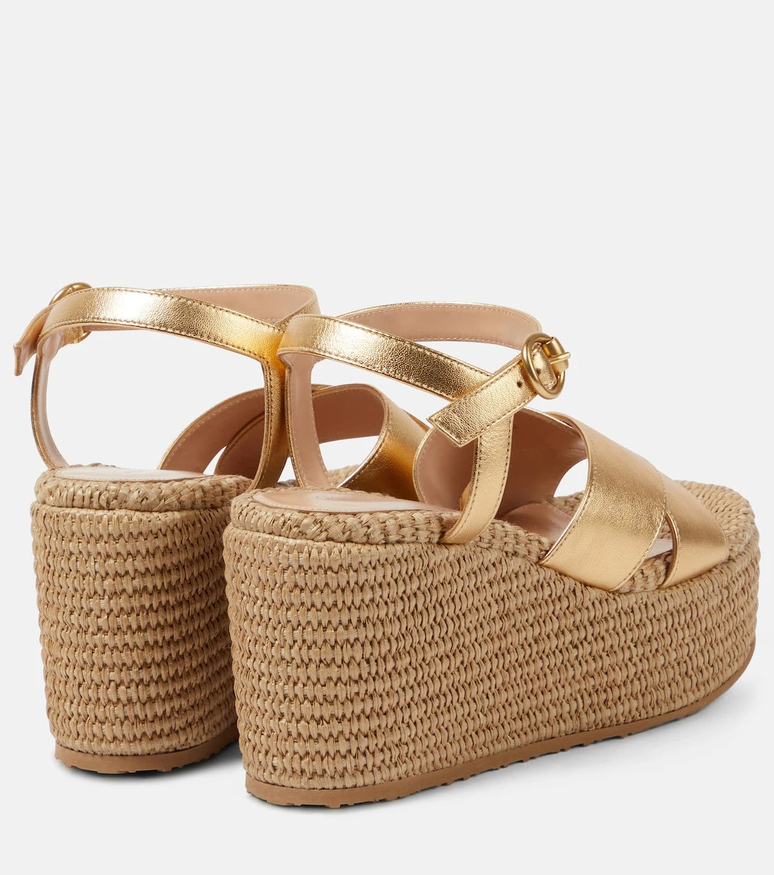 Gianvito Rossi - Leather and raffia platform sandals