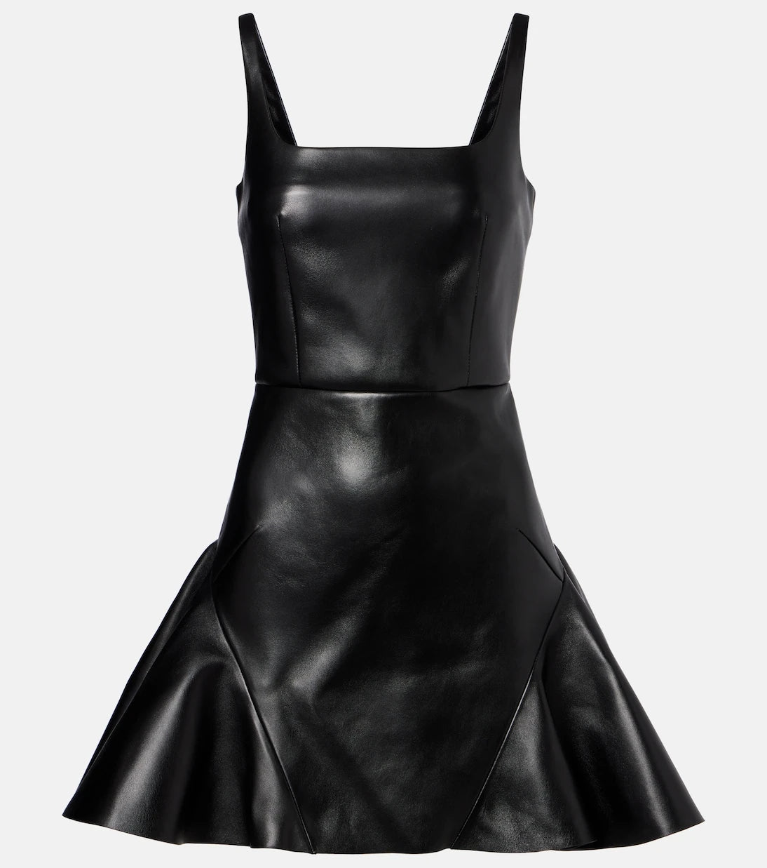 Givenchy - Ruffled leather minidress
