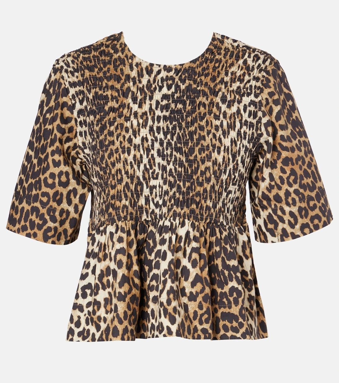 Ganni - Leopard-print cotton top