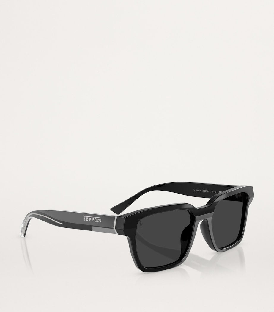 Ferrari Black Acetate Square Polarised Sunglasses