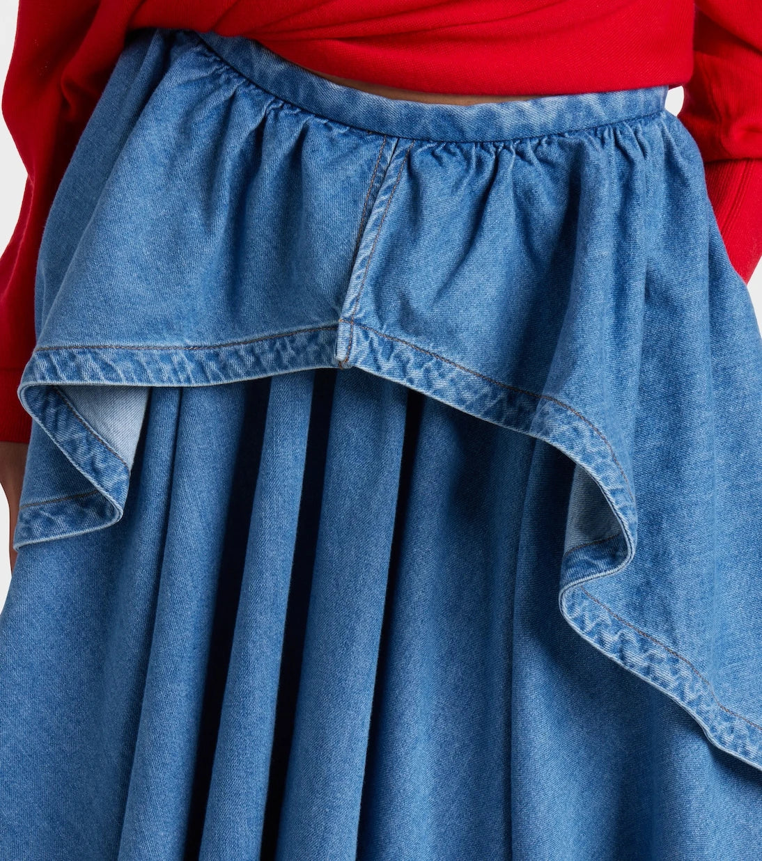 Loewe - Asymmetrical denim midi skirt