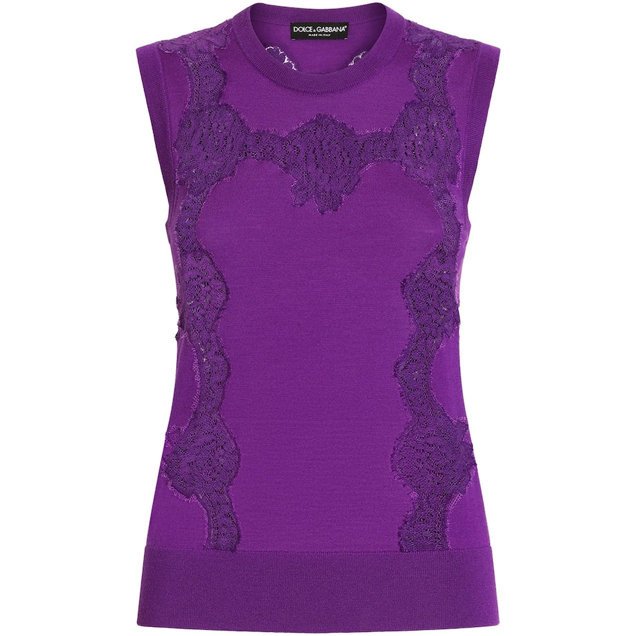 Multi Wool and Lace Tank Top