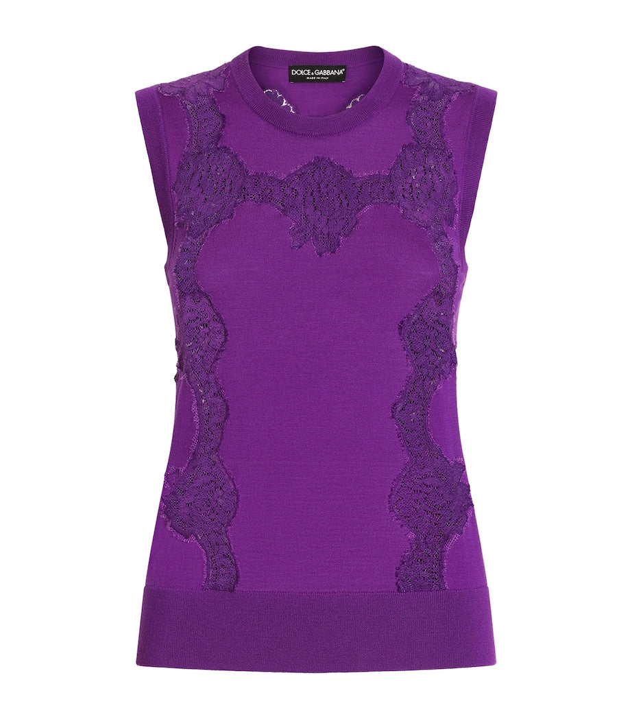 Multi Wool and Lace Tank Top