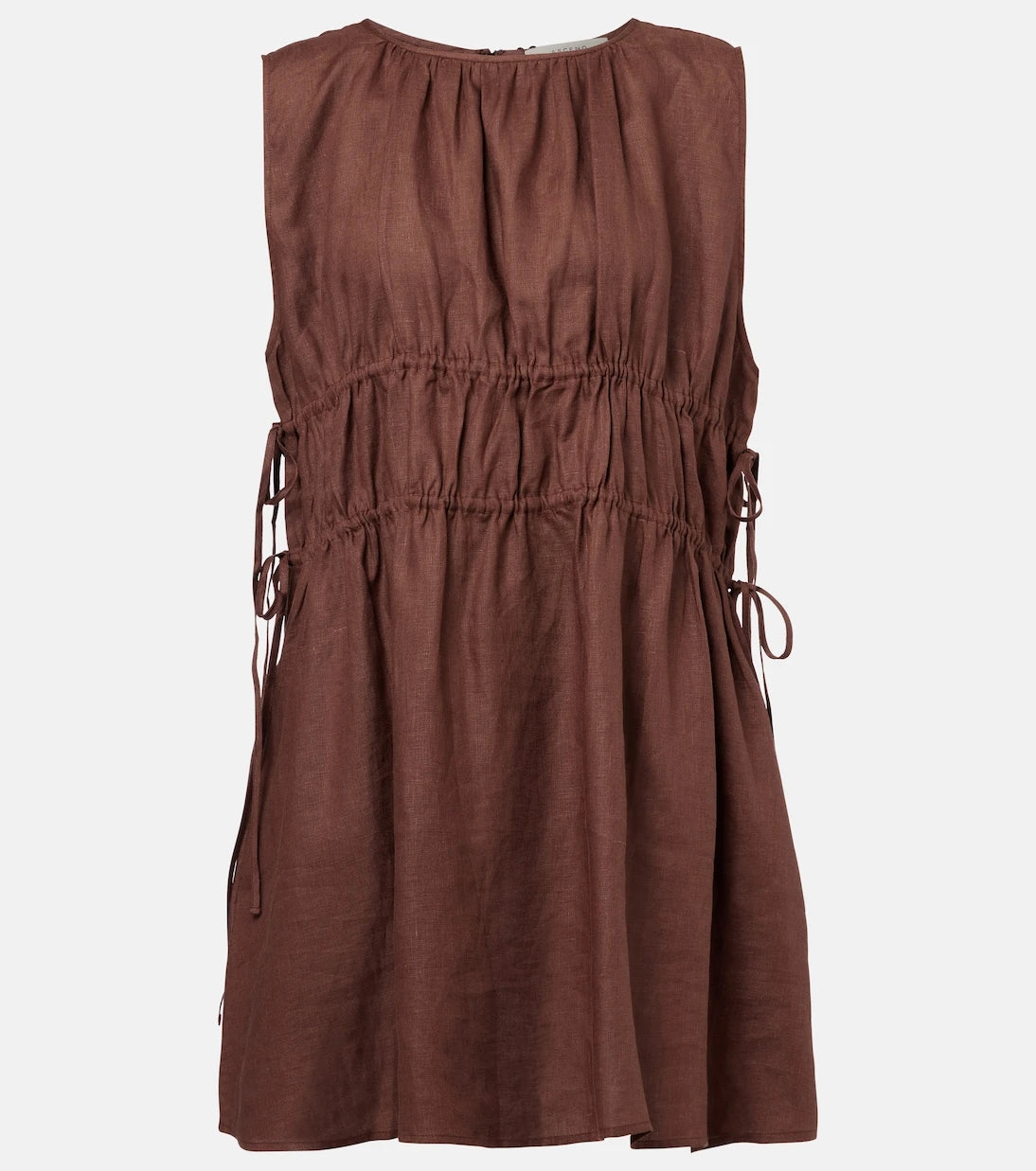 Asceno - Gathered linen minidress