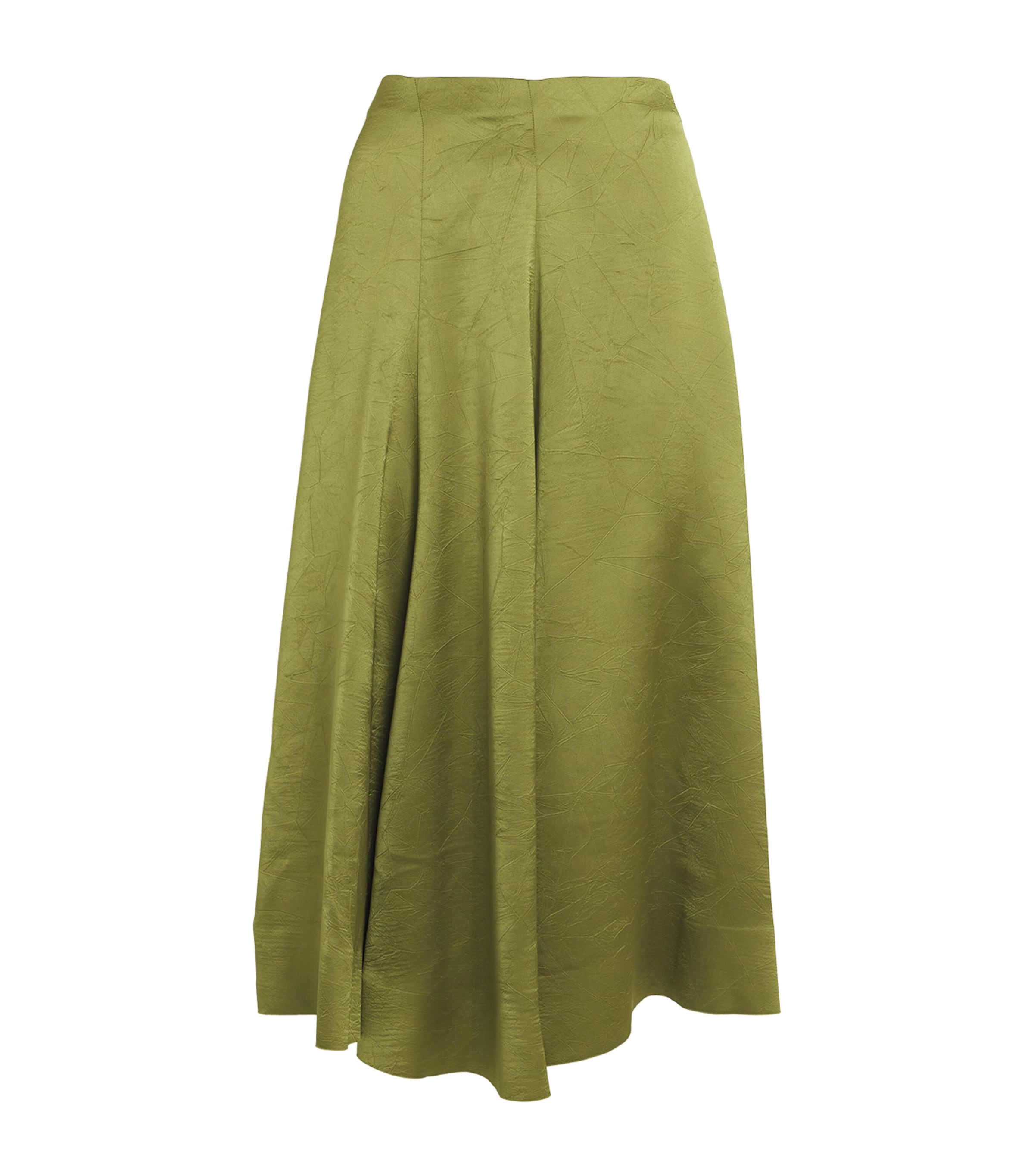 Vince Green Satin Midi Skirt