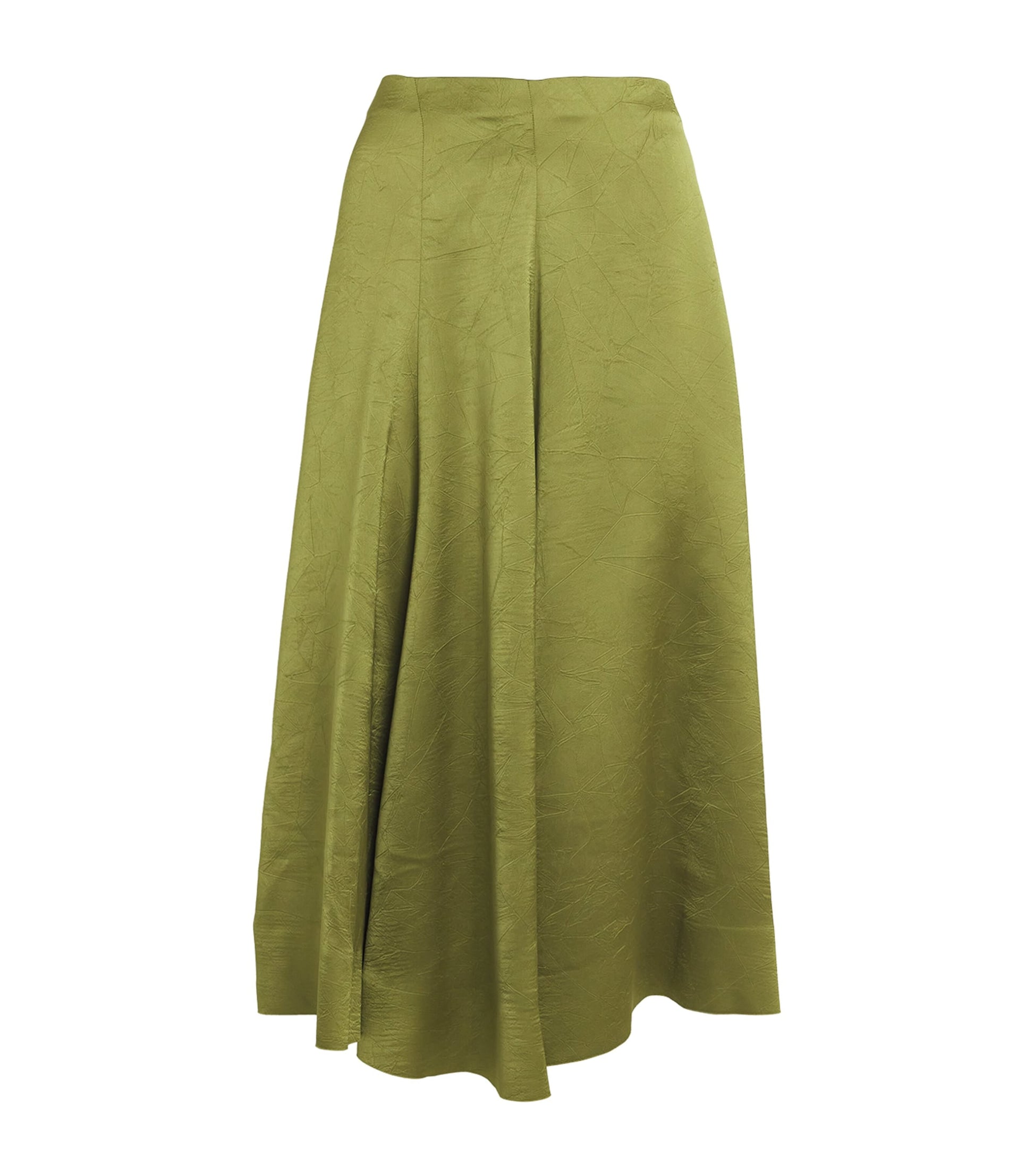 Vince Green Satin Midi Skirt
