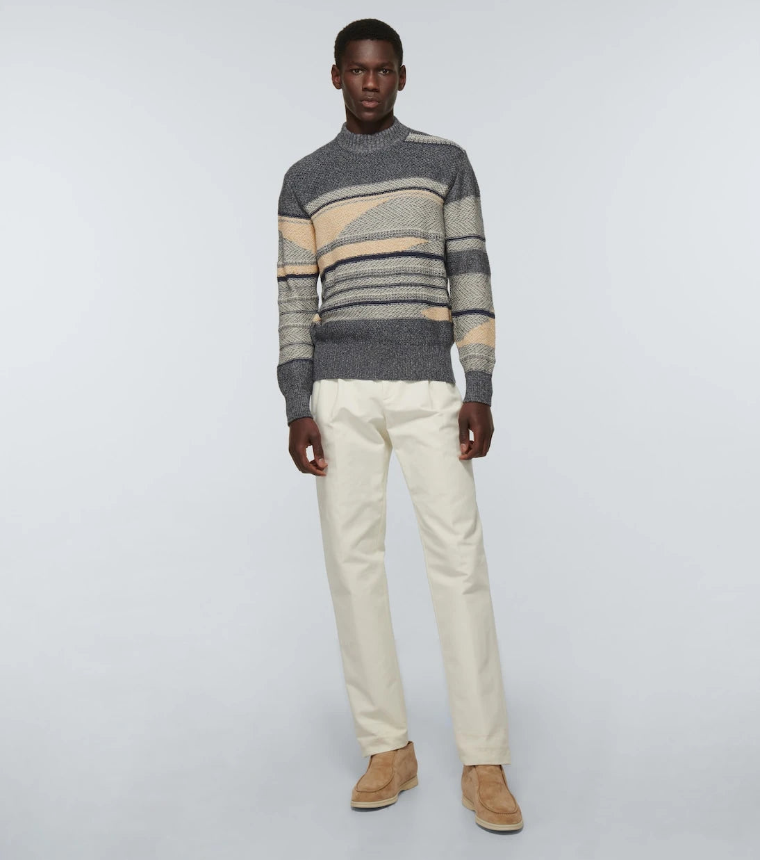 Loro Piana - Knitgame intarsia silk-blend sweater