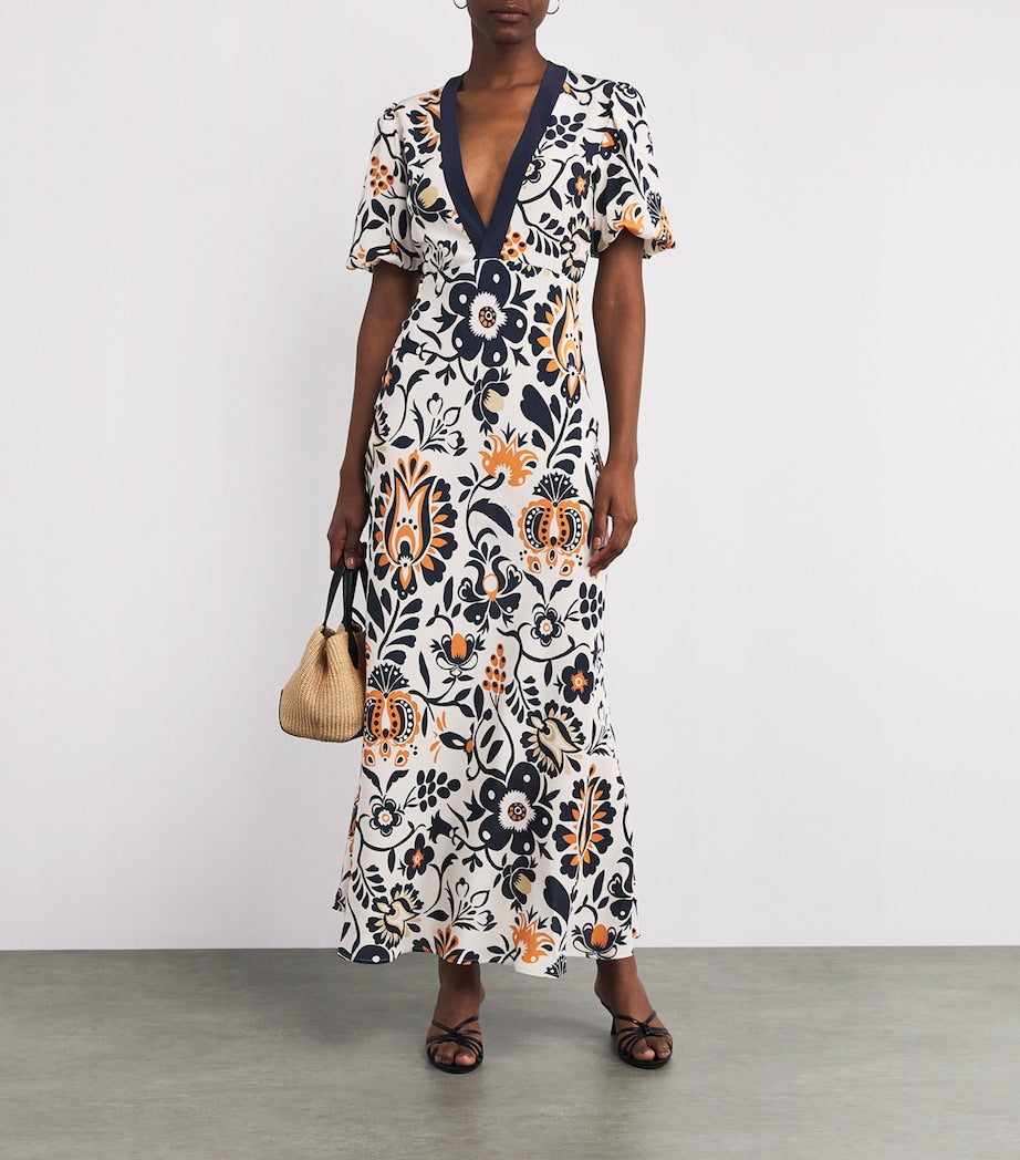 La Doublej Multi Silk Marlene Maxi Dress