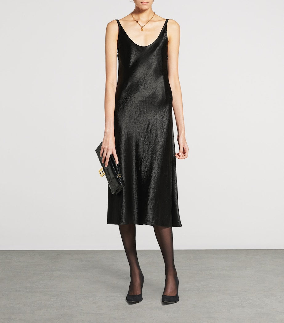 Balenciaga Black Midi Slip Dress