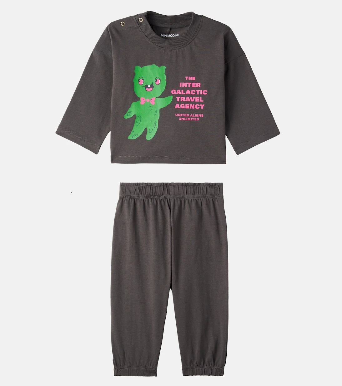 Mini Rodini - Alien cotton jersey top and sweatpants set
