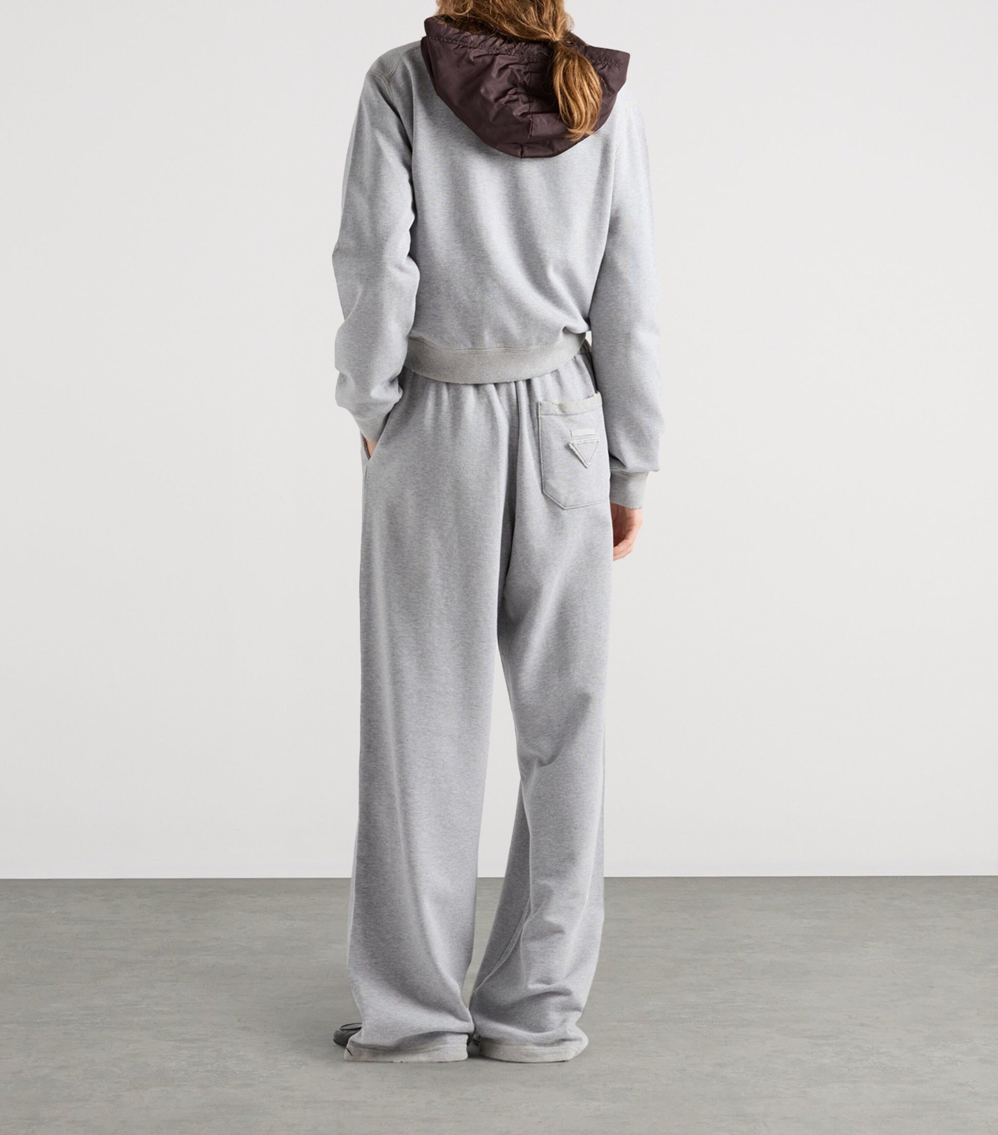 Prada Grey Cotton Logo Sweatshirt