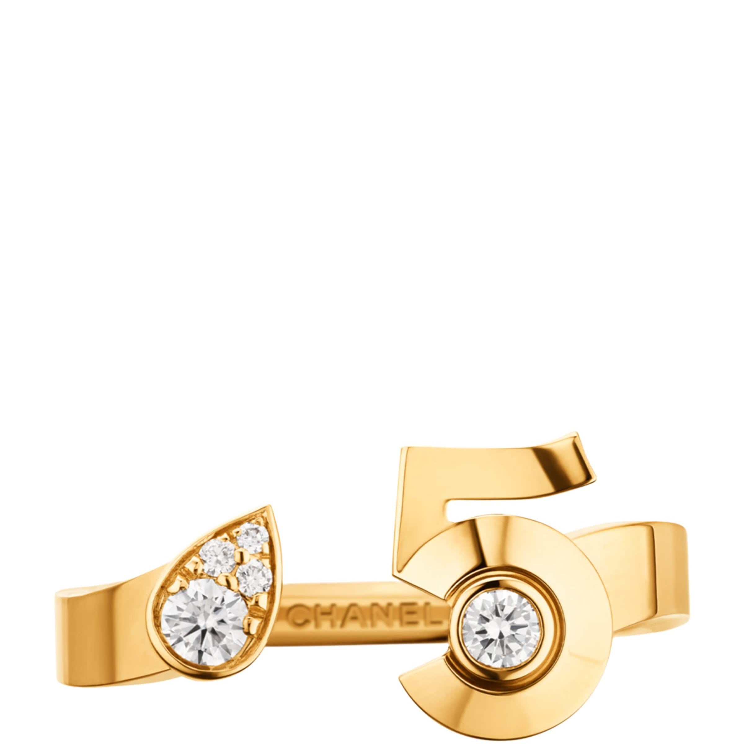 CHANEL Yellow Gold and Diamond Extrait de N°5 Ring