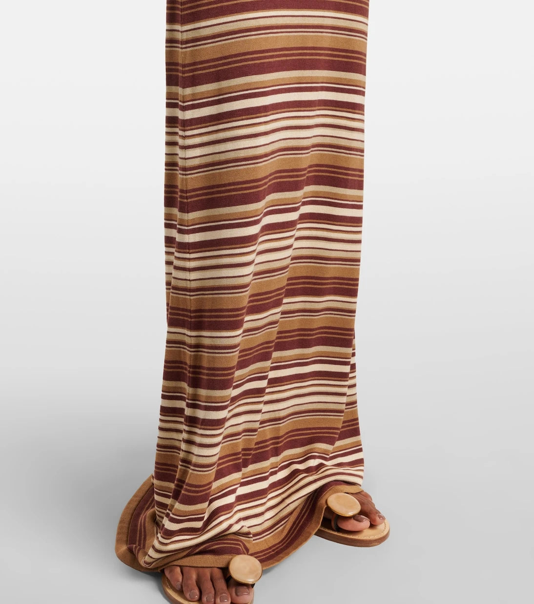 Aya Muse - Knitted striped silk-blend maxi skirt