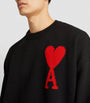 AMI Paris Black Virgin Wool Ami de Coeur Sweater