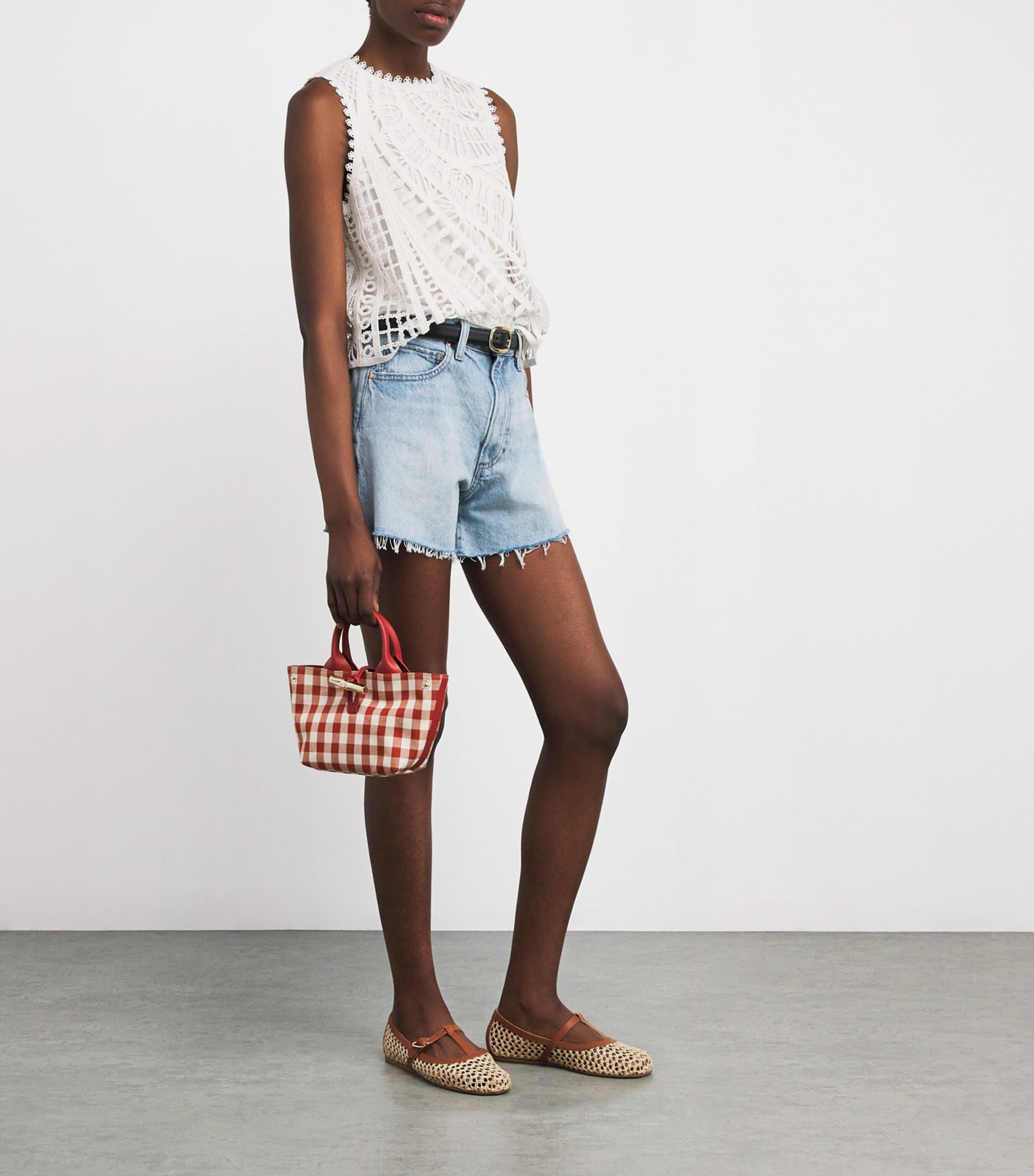 White Crochet Sleeveless Crop Top