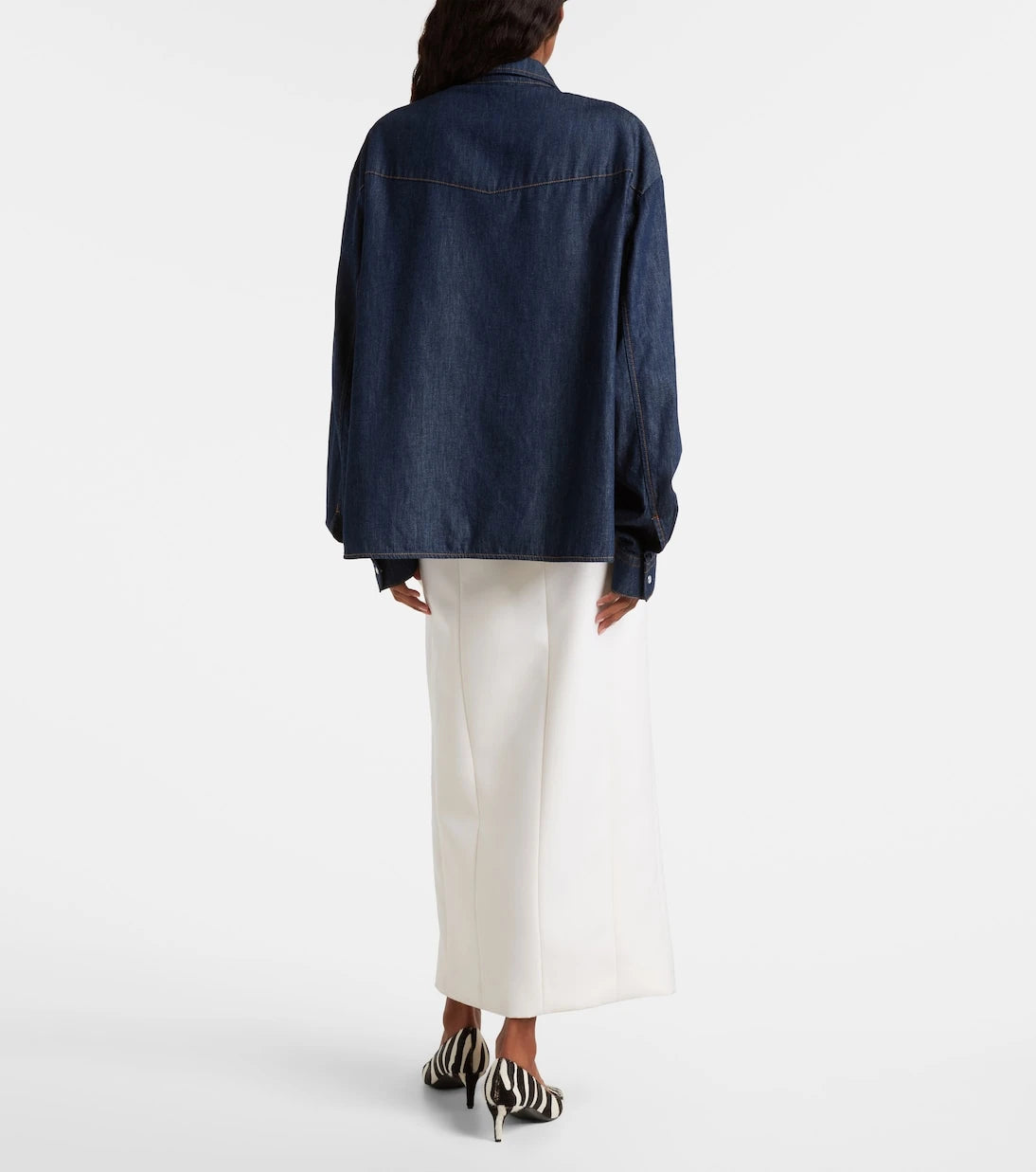 Khaite - Grenon asymmetric denim shirt